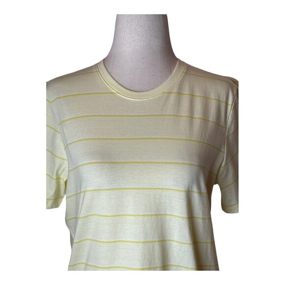 Everlane Yellow Striped Short Sleeve The Organic Cotton Crew Neck T‎ Shirt L NWT - Picture 4 of 11